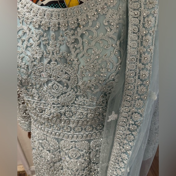 Traditional Indian Bollywood Designer Wedding Bridal Long Sleeve Dress size:36 - Picture 6 of 7